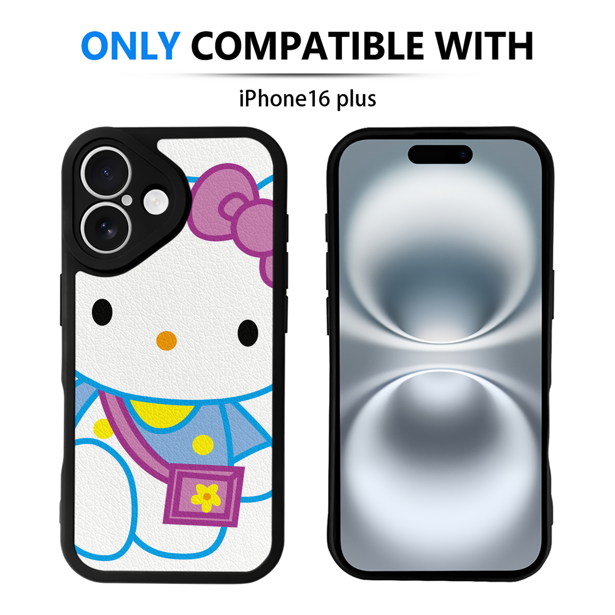 （画像用） Hello Kitty ハローキティ 【iPhone 16シリーズ対応】シリコンスマホケース（レザー調） 材質：シリコン